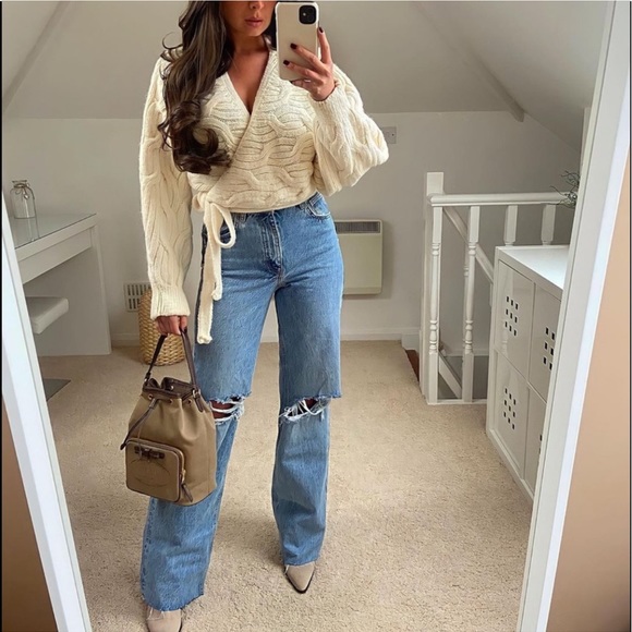 ZARA WIDE FULL LENGTH JEANS - Picture 5 of 9